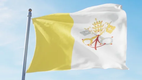Waving Flag Of Vatican City Loop Stock Footage 127624305