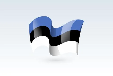 Waving flag vector icon, national symbol, fluttered in the wind - vector illu Stock Illustration