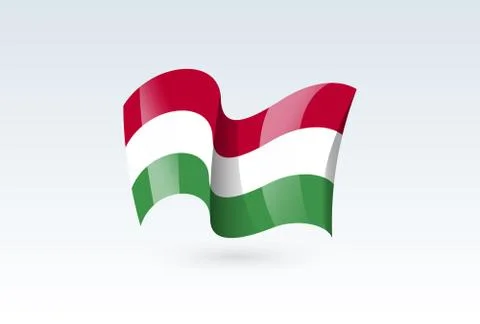 Waving flag vector icon, national symbol, fluttered in the wind - vector illu Stock Illustration