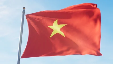 Waving Flag Of Vietnam Loop Stock Footage 127485956