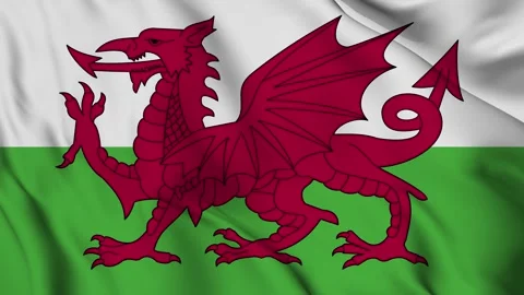 Waving Flag of The Wales Video stock 294091977