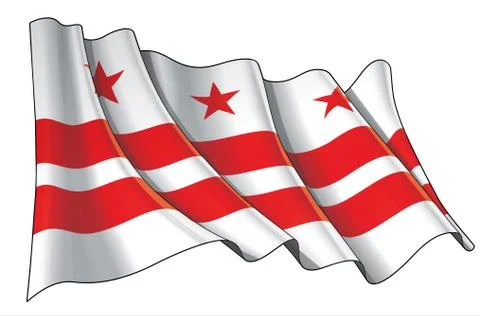 Waving Flag of Washington DC Stock Illustration