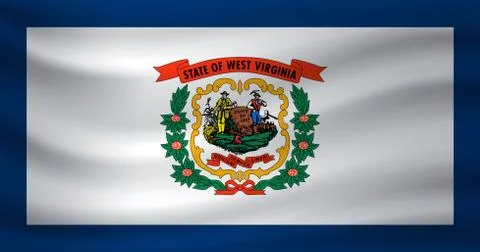 Waving flag of West Virginia. Vector illustration Stock-Illustration