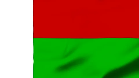 Waving flag with white green and red horizontal stripes Video stock 343573550