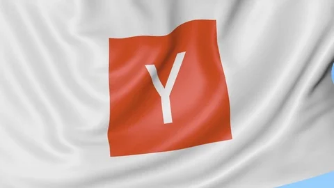 Waving flag with Y Combinator logo. Seamless loop 4K editorial animation Stock Footage 76243517
