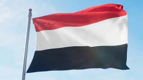 Waving Flag Of Yemen Loop Stock Footage 127589514