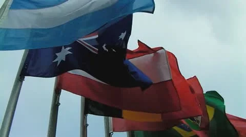 Waving flags Stock Footage 8911345