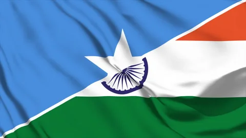 Waving flags of Somalia and India in seamless motion loop Stock Footage 328347659