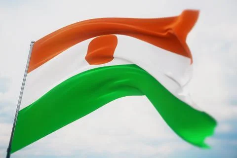 Waving flags of the world - flag of Niger. Shot with a shallow depth of field Stock-Illustration