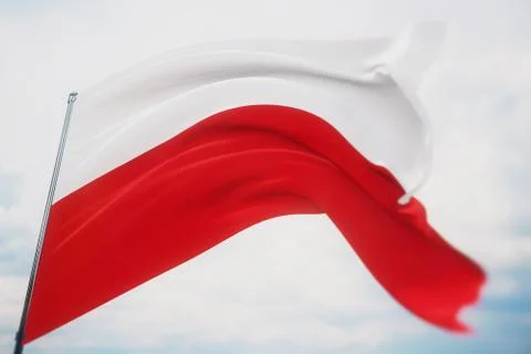 Waving flags of the world - flag of Poland. Shot with a shallow depth of field Stock-Illustration