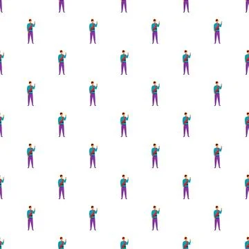 Waving flat design man seamless pattern background 스톡 일러스트