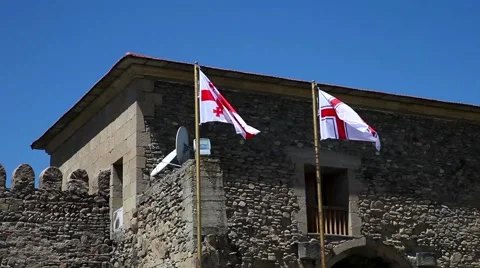 Waving georgian flag Stock Footage 49960713