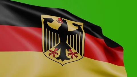 Waving German flag on green screen. Stock Footage 314579669