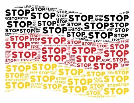 Waving German Flag Pattern of STOP Text Items イラスト素材