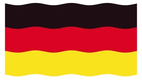 Waving German flag with wavy edges and tricolor black red and gold. Vídeo Stock 333428363