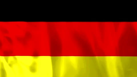 Waving German national flag with horizontal black red and gold stripes Stock-Footage 343583974