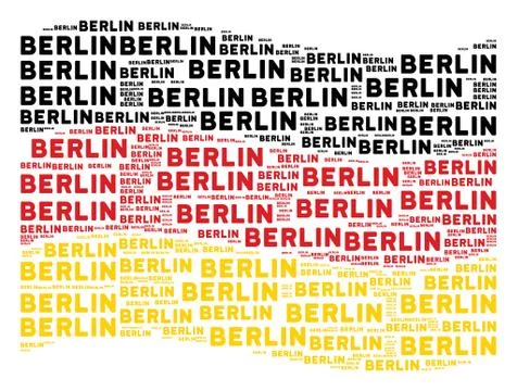 Waving Germany Flag Pattern of Berlin Texts Illustrazione stock