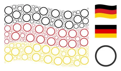 Waving Germany Flag Pattern of Circle Bubble Icons 스톡 일러스트