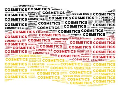 Waving Germany Flag Pattern of Cosmetics Texts Stock Illustration