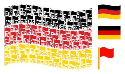 Waving Germany Flag Pattern of Waving Flag Items Illustrazione stock