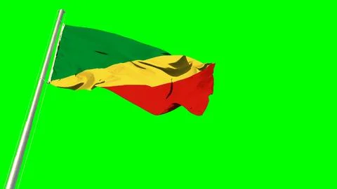 Waving glorious flag of Congo on green screen イラスト素材