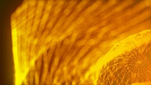Waving gold shiny particles, computer generated modern abstract background, 3d Stock-Illustration