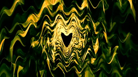 Waving golden waves of 3D light forming a heart shape, black background, ab.. Stock Footage 251342672