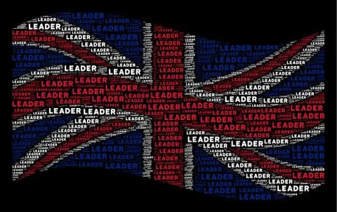 Waving Great Britain Flag Pattern of Leader Texts イラスト素材