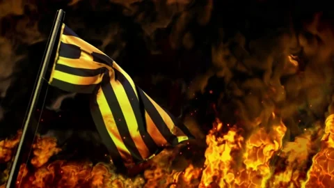 Waving Greece flag on burning fire background - problem concept Stock Footage 229405587