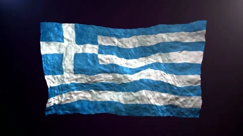 Waving Greece  flag on dark background. Stock Footage 180514531