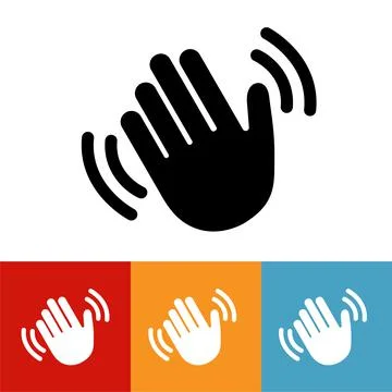Waving hand flat icon vector illustration logo Isolated template. Stock Illustration