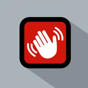 Waving hand flat icon vector illustration logo Isolated template. Illustrazione stock