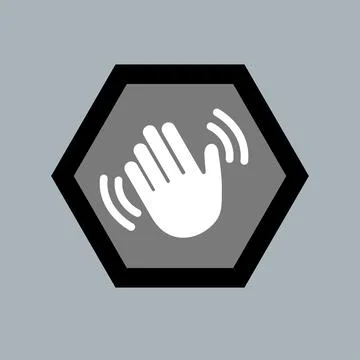 Waving hand flat icon vector illustration logo Isolated template. Illustrazione stock