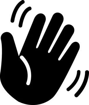Waving hand gesture flat design icon symbol Illustrazione stock