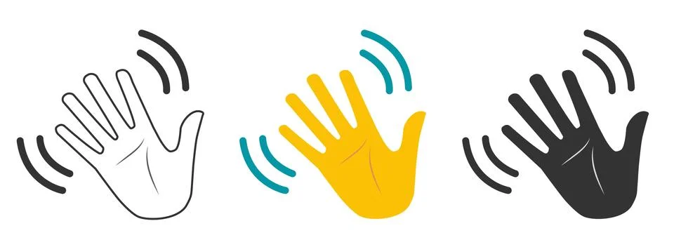 Waving hand gesture vector isolated on white background Stock Illustration
