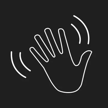 Waving hand gesture vector isolated on black background. Stock Illustration