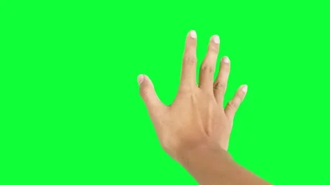Waving hand good bye hand gesture isolated on green screen chroma key background Stock Footage 293599236