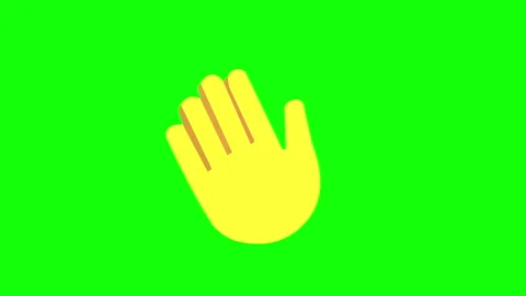 Waving Hand Hello Animation on Green Screen Vídeo Stock 335181293