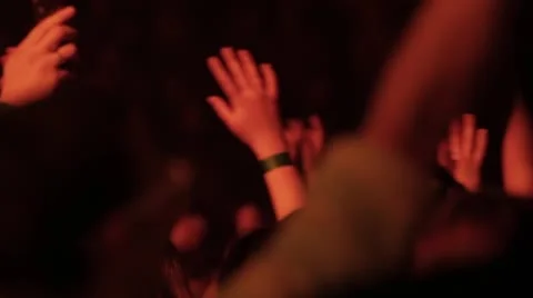 Waving Hands in Concert Stock Footage 49539266