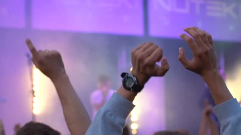 Waving Hands at concert Stock Footage 66391007