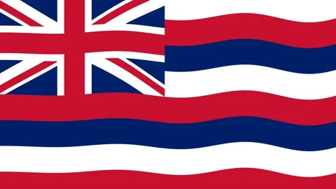 Waving Hawaii State Flag Loop Background for Hawaiian History and Culture. Stock Footage 340456130