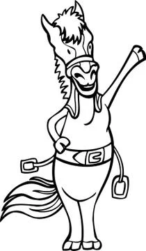 Waving horse Stock Illustration