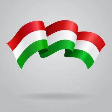 Waving Hungarian Flag. Vector illustration Stock Illustration