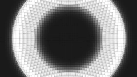 Waving hypnotic black and white cubic pattern looping 3D animation Stock Footage 159343207