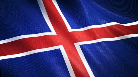 Waving Iceland Flag Stock Footage 100177262