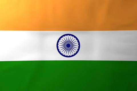 Waving India Flag, 3d render. Stock Illustration