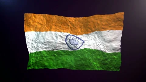 Waving India  flag on dark background. Video stock 181123489