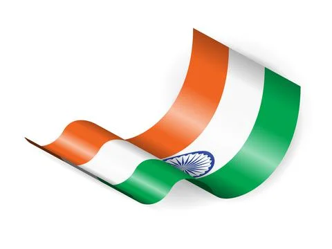 Waving India flag Stock Illustration