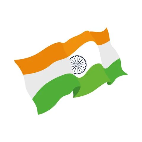 Waving indian flag Stock Illustration