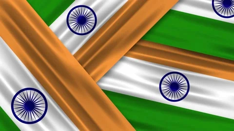 Waving indian flags in different rotation background Stock Footage 312821825
